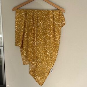 Lulu's Mustard and White Leaf Print Scarf